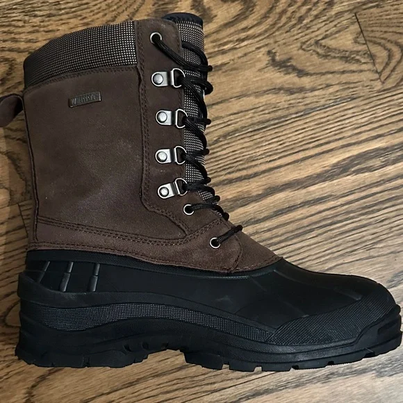 Men's Brown and Black Snow Boots - Picture 3 of 7